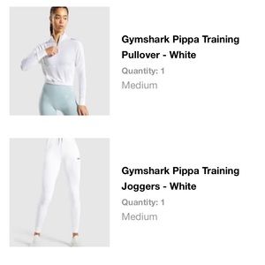 Pippa GYMSHARK white joggers 🤍